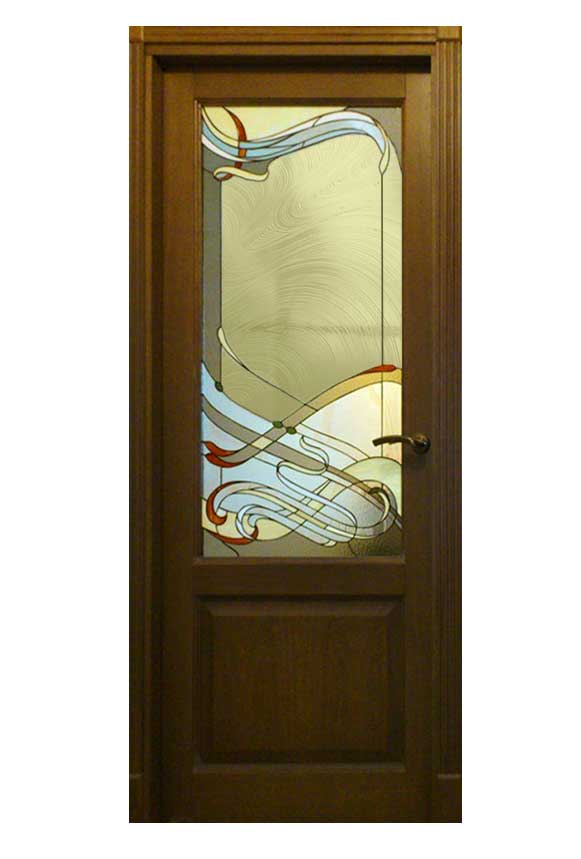 ξυλινη πορτα βιτρο